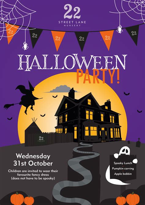 Halloween Party Poster Designed By The Marketing Team At 22 Street Lane Nursery