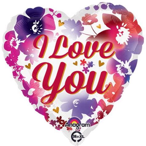 Anagram 18 Inch I Love You Watercolor Flower Heart Balloon From