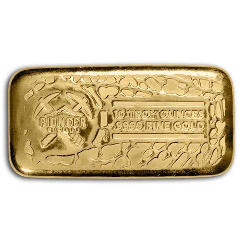 Buy 10 Oz Cast Poured Gold Bar Pioneer Metals Apmex