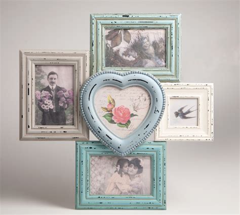 Shabby Chic Multi Picture Frame Pastel Colours Distressed Collage