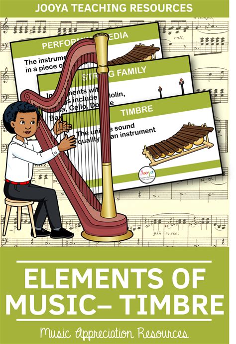 The specific sound of a voice or instrument. Elements of Music Terms | Timbre