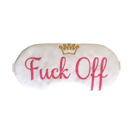 Fuck Off Sleep Mask With Crown In White And Hot Pink Handmade