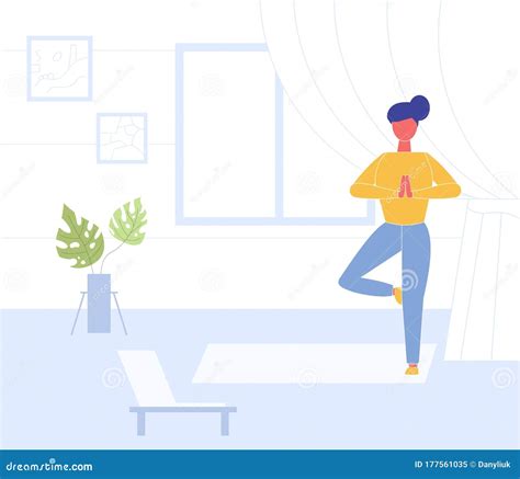 Sport Exercise At Home Keep Calm During Quarantine Stock Illustration