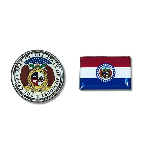 Missouri Pin State Seal And Flags Worldwide Souvenirs Enamel Pins