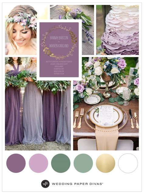 Gold Sangria Eggplant And Lavender Wedding Color Palette Custom Hot