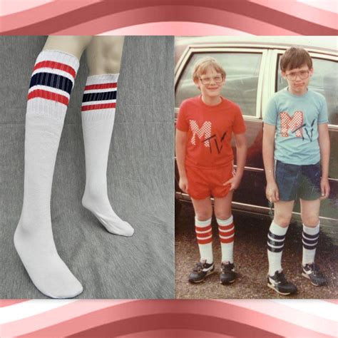 True Vintage 1970s80s Tube Socks Knee Highs Red Etsy Tube Socks