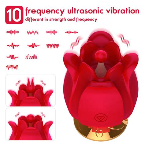buy rose double head sucking vibrating female masturbation sex toys waterproof and washable at