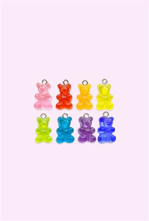 2pc 8pc 10pc Gummy Bear Charm Candy Charm Rainbow Charm Etsy