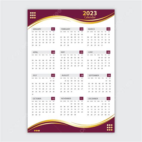 Calendario 2023 Plantilla Lista Para Imprimir Descarga Gratuita De