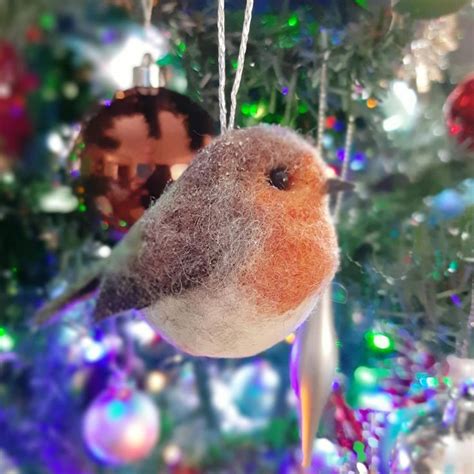 Robin Redbreast Robin Needle Felted Robin Christmas Tree Etsy