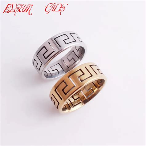 Punk Hollow Design 316l Stainless Steel Ring New Fashion High Polished