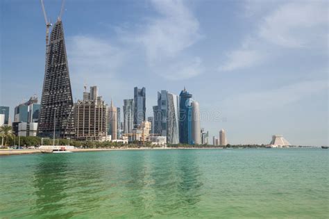 The Doha Corniche In The Capital City Of Qatar Doha Stock Photo