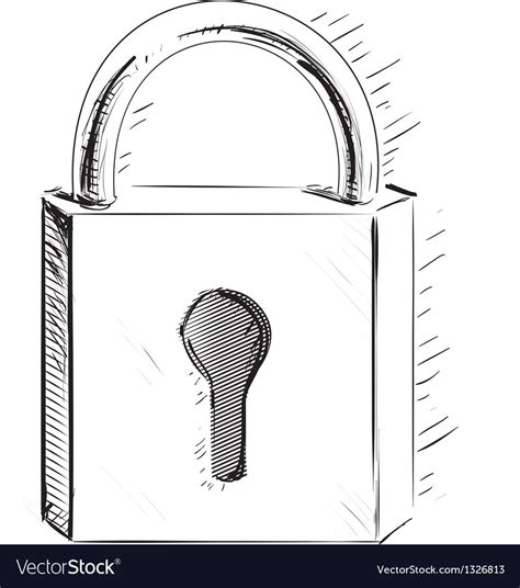 Sketch Lock Icon Royalty Free Vector Image Vectorstock