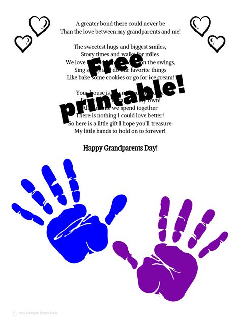 Grandparents Day Handprint Poem Printable Printable Templates