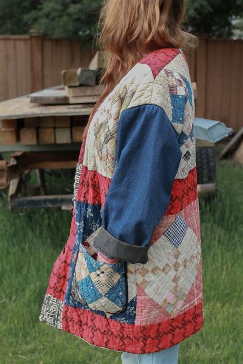 Old Quilts Let’s Make A Jacket Coat Hot New Trend In 2022 Quilted Clothing Quilted Clothes