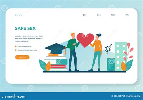 Sexual Education Web Banner Or Landing Page Sexual Health Lesson Stock Vector Illustration Of