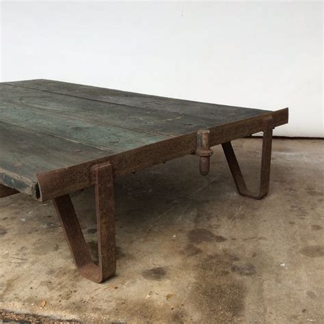 Local pick up only or freight shipping upon request. Vintage Railroad Cart Coffee Table | Chairish