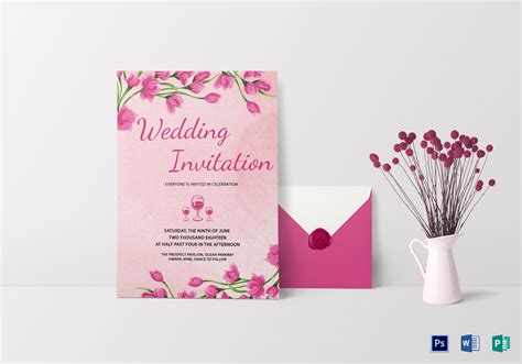 Just download free invitation template and get started with editing in order to come to create professional free invitation template on the fly. Pink Floral Wedding Invitation Card Design Template in ...