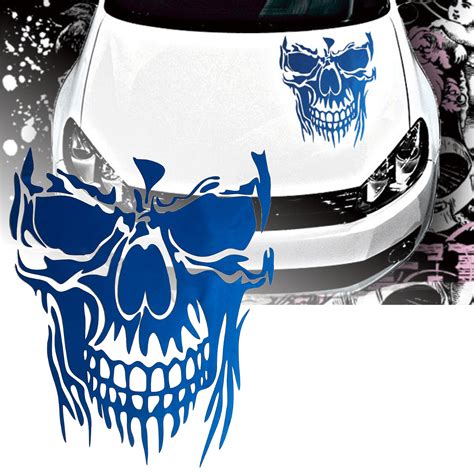 23 X 295cm Skull Hood Car Stickers Vinyl Decals Auto Body Truck Tailg