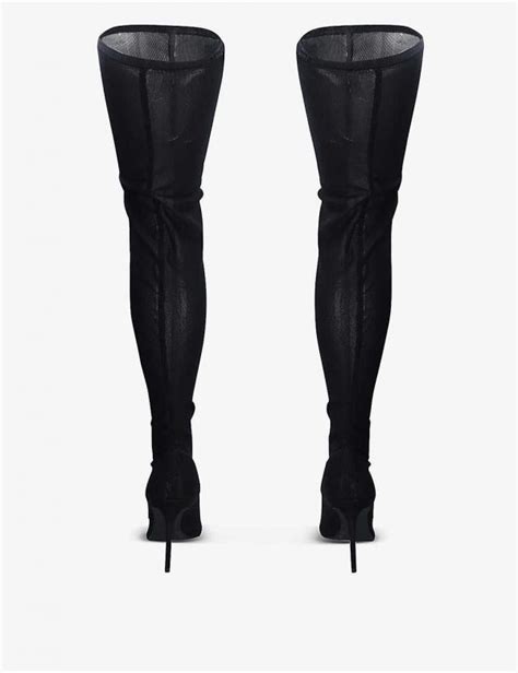 Carvela Catwalk Pointed Toe Mesh Over The Knee Boots