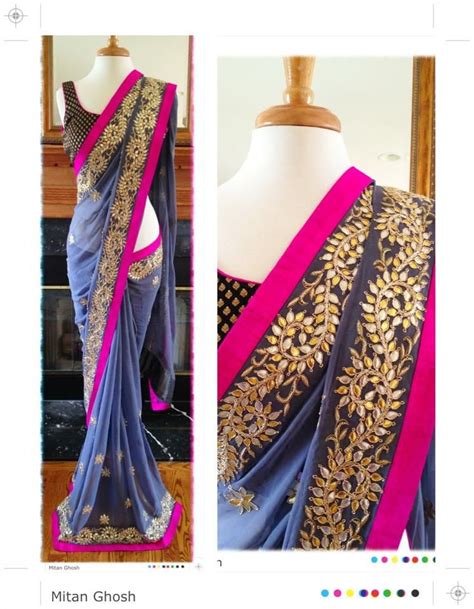 Georgette Gota Patti Saree By Mitan Ghosh