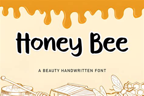 Honey Bee Font By Shiddiqart · Creative Fabrica