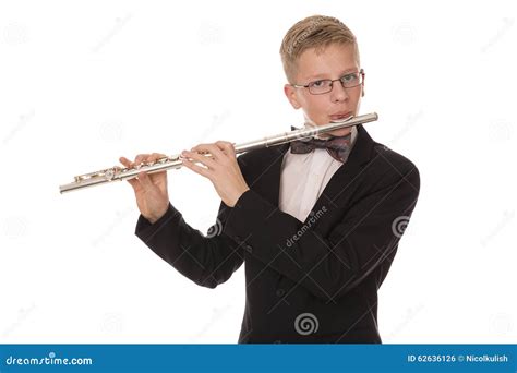 Boy Playing The Flute Stock Photo Image Of Child Costume 62636126