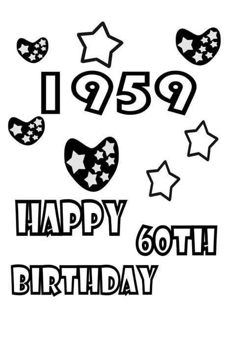 Happy 60th Birthday Birthday Coloring Pages Happy 60th Birthday Fun