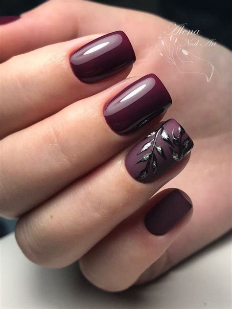 Pretty Fall Gel Nails Burgundy Nails Burgundy Nail Designs