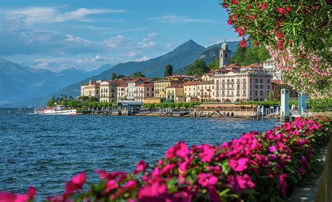 Bellagio Waterfront On A Sunny Summer Day Lake Como Lombardy Italy