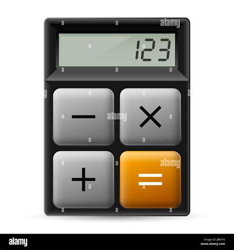 Simple Black Calculator Icon With Four Buttons Stock Photo Alamy