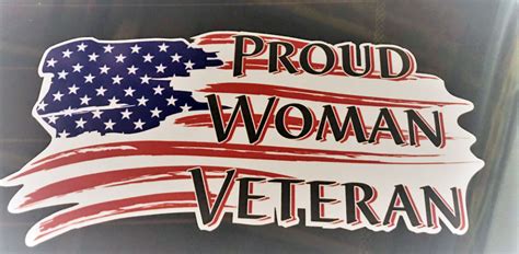 Proud Woman Female Veteran Usa Flag Military Sticker Decal