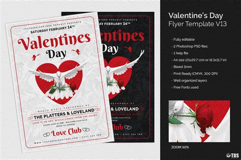 Valentines Day Flyer Template V13 Party Flyers For Photoshop
