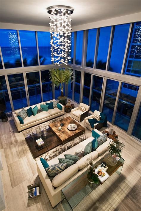 Canyon Ranch Miami Beach Town House Condo Contemporary Living Room