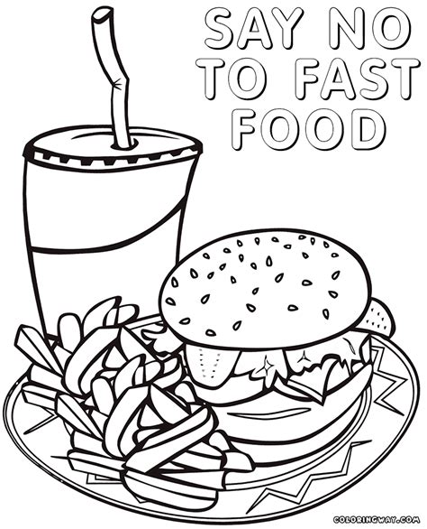 Food coloring pages for kids. Fast food coloring pages | Coloring pages to download and print