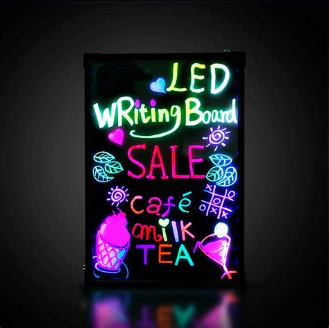 Free Distribution 3 Sizes Flashing Illuminated Erasable Neon Led Message Menu Writing Sign Board