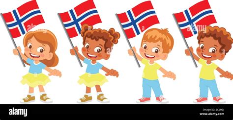 Norway Flag In Hand Children Holding Flag National Flag Of Norway