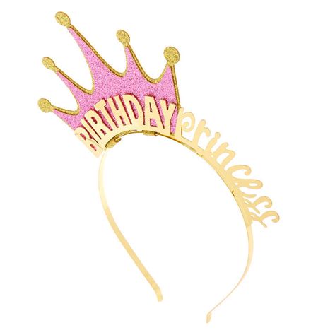 Birthday Princess Crown Headband Gold Claires Us