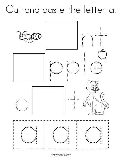 Letter T Cut And Paste Worksheet