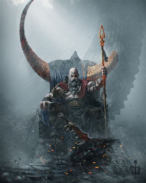 God Of War Confira Fanart épica De Kratos No Trono De Odin Voxel