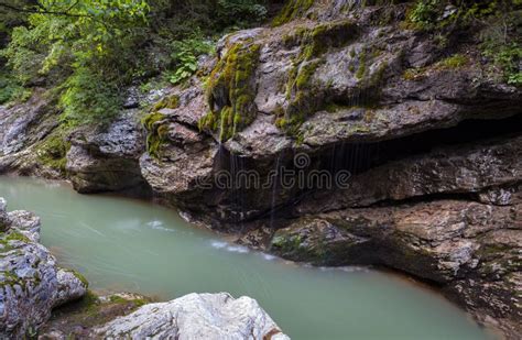 Mountain River In The Guam Gorge Republic Of Adygea Russia Stock