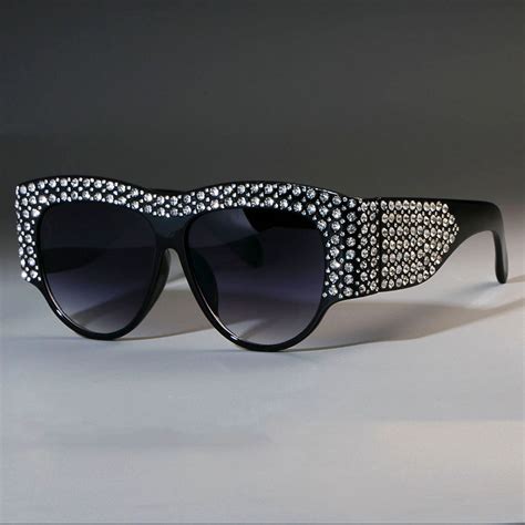 45482 luxury square sunglasses women oversized rhinestone frame bling glasses fa sunglasses