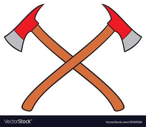 Crossed Firefighter Axes Royalty Free Vector Image