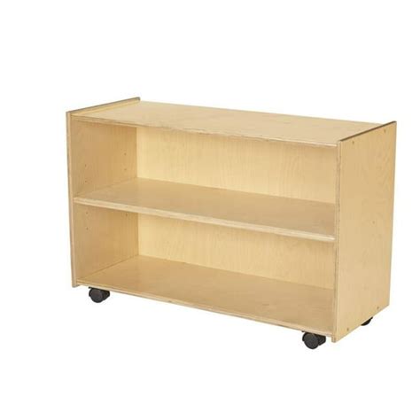 Bookcase With 24 In Adjustable Shelf Mobile Locking Casters Walmart