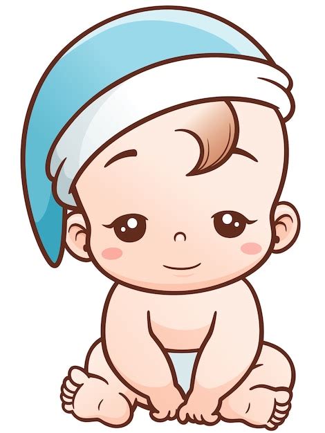 Bebê Dos Desenhos Animados Com Sono Vetor Premium
