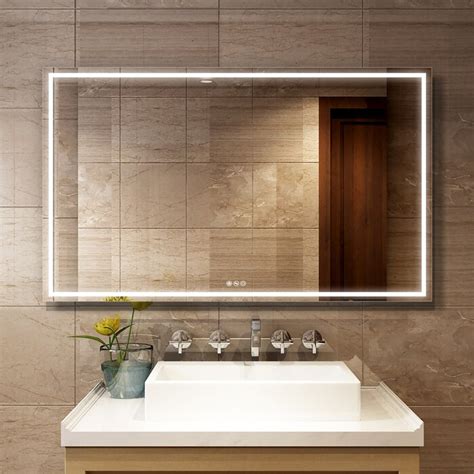 Mondawe Frameless Led Lighted Bathroom Wall Mounted Mirror In 60 X