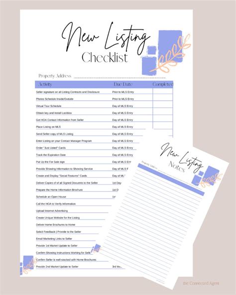 Real Estate New Listing Checklist Printable and | Etsy
