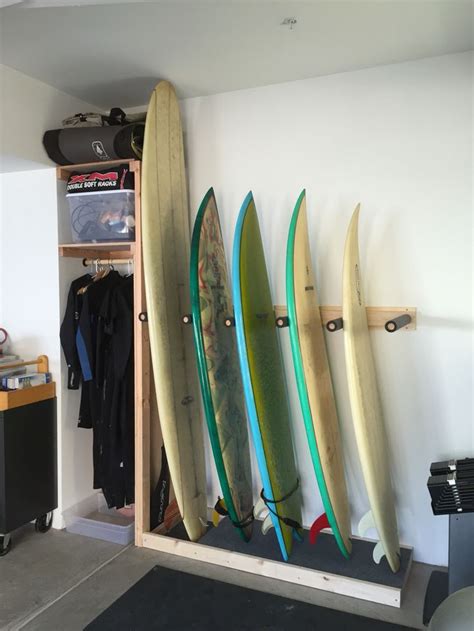 Surf Rack Build With A Shelf Cubby For Wetsuits