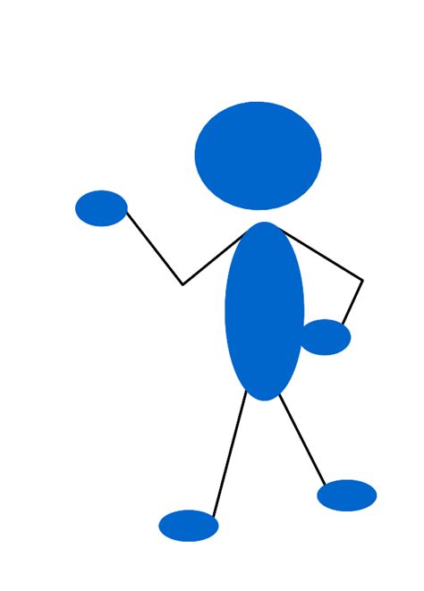Pointing Blue Stick Man Clip Art At Vector Clip Art Online