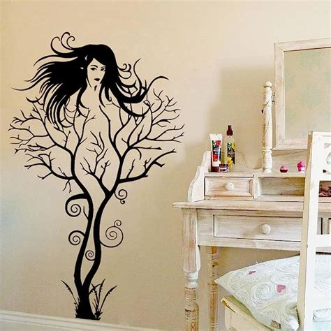 Amazon Com Creative Sexy Girl Tree Removable Wall Sticker Decal Home